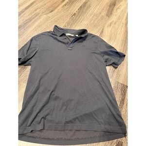 TravisMathew Mens Large Charcoal Grey Short Sleeve Golf Polo Shirt Logo Casual